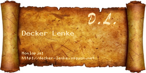 Decker Lenke névjegykártya